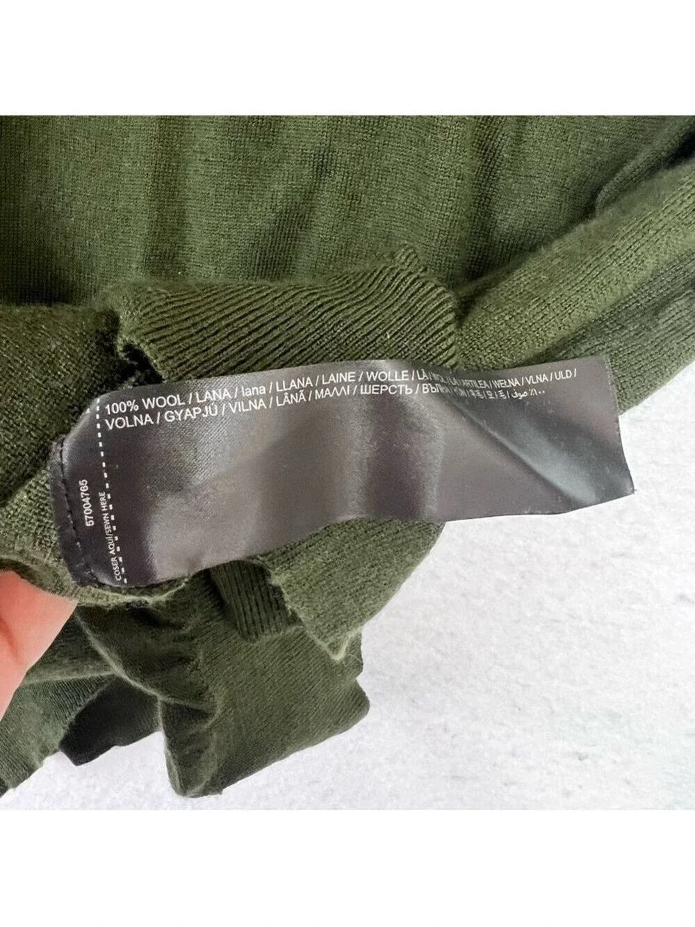 Mango MNG Men Merino Wool Sweater Green 1/4 Zip Size L Lightweight Preppy